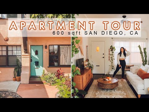 Apartment Tour | Spanish, Boho, Eclectic 600 sqft in San Diego, CA | Earthy cozy aesthetic
