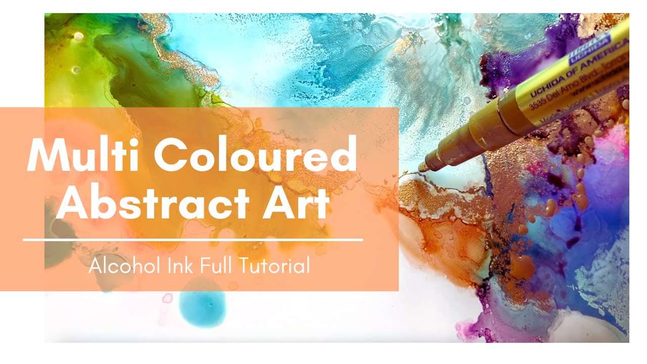 MULTI COLOURED ABSTRACT ART DEMO | Fluid Art Full Tutorial | Piñata and Ranger Alcohol Inks