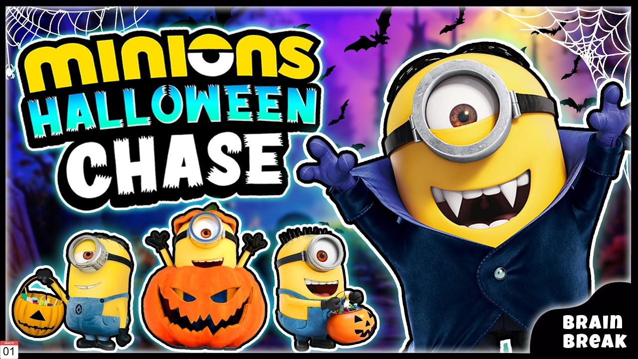 Going on a Minions Halloween Chase | Brain Break | Dance Songs | Spooky Freeze Dance | Ghost Hunt