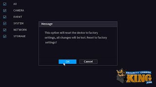 كيفية إعادة ضبط إعدادات المصنع الافتراضية على مسجل فيديو الأمان