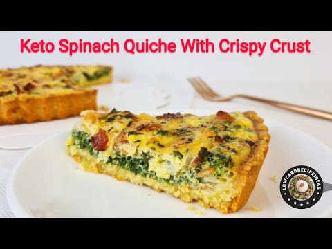 HOW TO MAKE KETO SPINACH QUICHE WITH CRISPY CRUST - SMELLS HEAVENLY & TASTES SO GOOD !