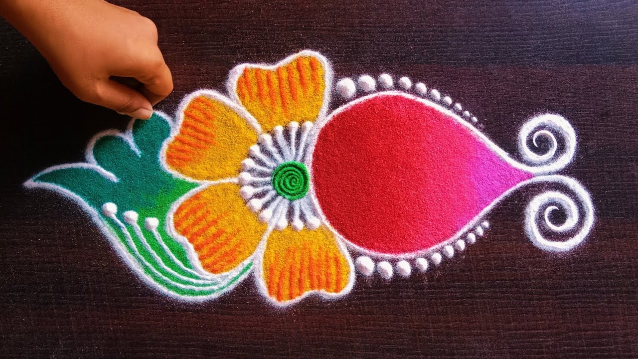 daily use rangoli | rangoli | rangoli design | muggulu | freehand ...