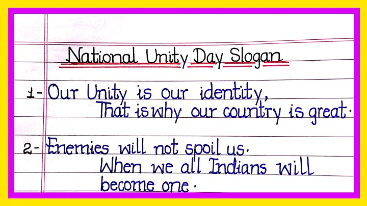 National unity day slogan | slogan on national unity day | national unity day slogan in english