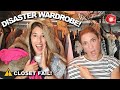 COMPLETE DISASTER! Wardrobe Declutter (Tried the KonMari Method) | Clean with Me 2019