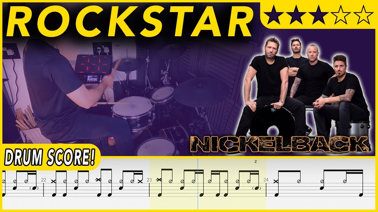 Rockstar - Nickelback | DRUM SCORE Sheet Music | #571 DRUMSCRIBE