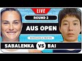 SABALENKA vs BAI • Australian Open 2026 • LIVE Tennis Watchalong