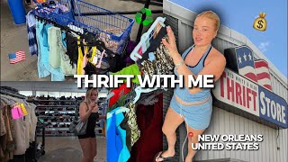 I filled my cart at a United States thrift store | Goodwill style thrift vlog (New Orleans Guide)
