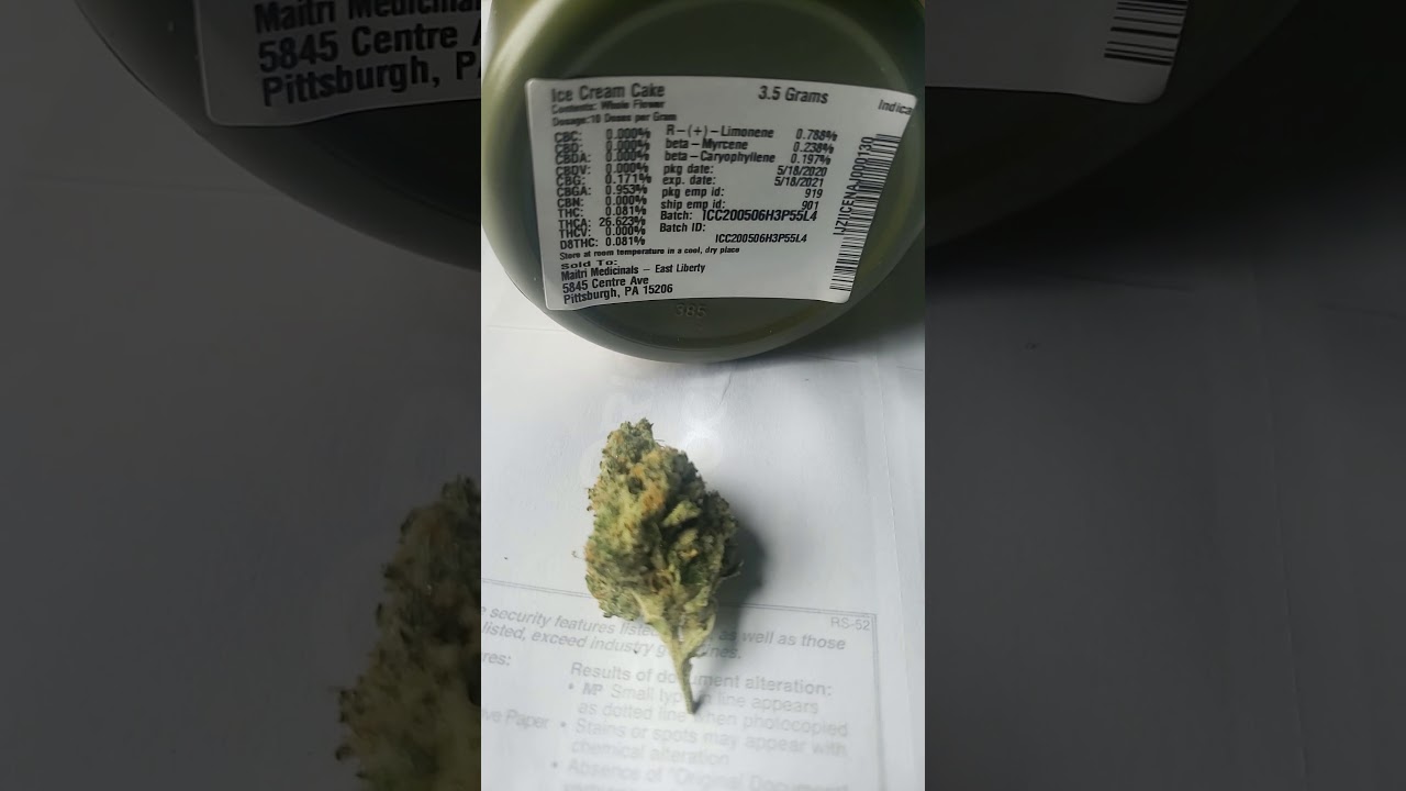 Medical Marijuana Review 58 Ice Cream Cake Terrapin Youtube