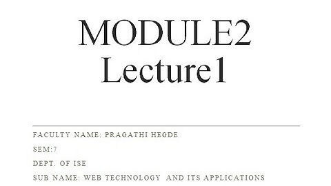 VTU WEB17CS71 M2 L1 HTML Tables