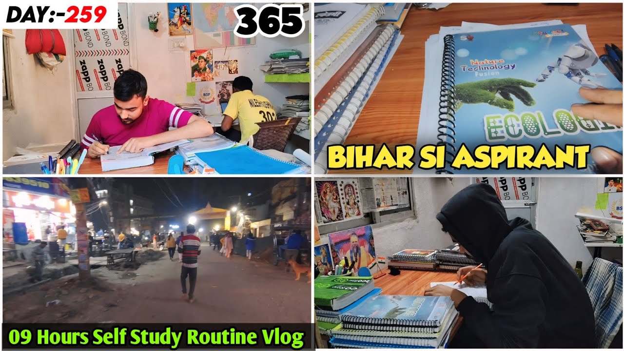 DAY-259 BIHAR DAROGA ASPIRANT LIFE 9 HOURS SELF STUDY ROUTINE VLOG ...