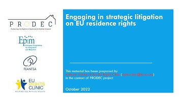 Engaging in Strategic Litigation on EU Residence Rights – Module 1: Introduction