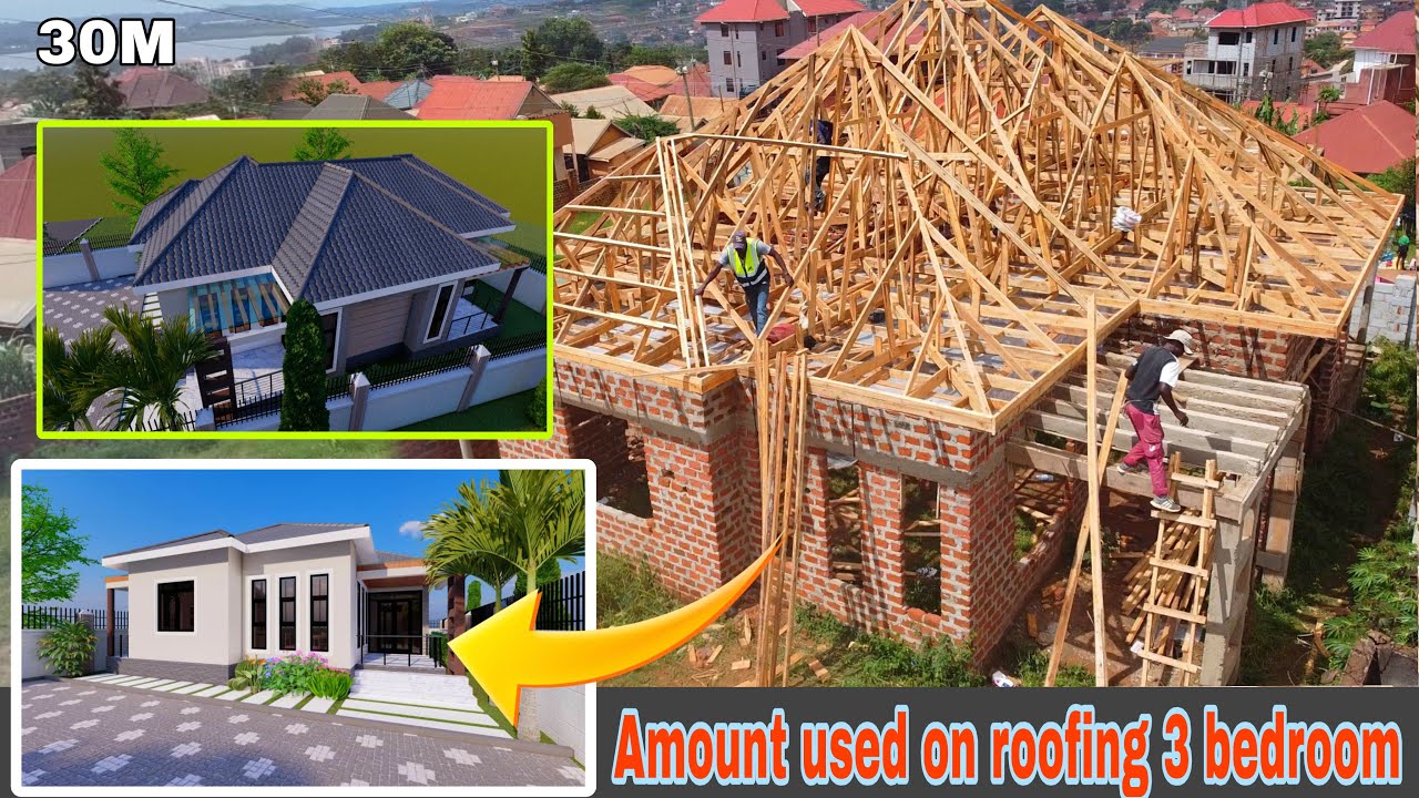 Amount used on roofing this modern 3 bedroom house in Ndejje Uganda 