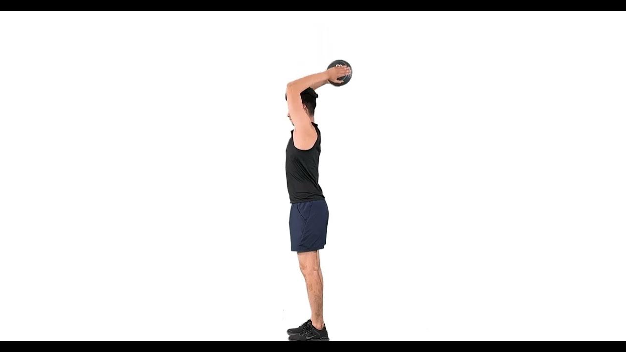 TRICEP CURL EXTENSION STANDING MEDICINE BALL elbow exercises YouTube