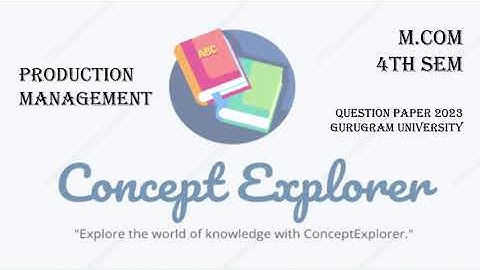 Production Management || M.com 4th Sem || Question Paper 2023 || Gurugram University