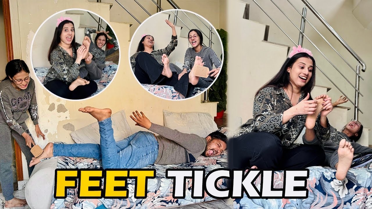 Feet tickling funny challenge video with brother/zoya noor vlogs