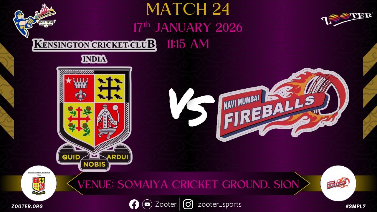 KCC INDIA VS NAVI MUMBAI FIREBALLS | SMPL 7.0 | MATCH 24 | DAY 19