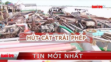 Bắt giữ 3 sà lan hút cát trái phép trên sông Tiền