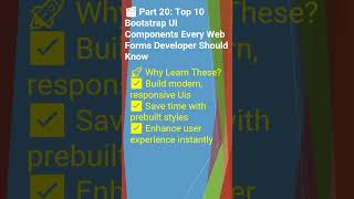🎬 Part 20: Top 10 Bootstrap UI Components Every Web Forms Developer Should Know# Shorts