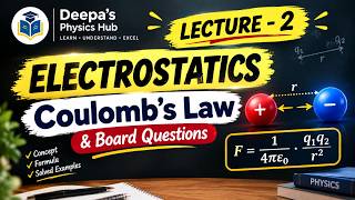 Electrostatics – Lecture 2 | Coulomb’s Law + Important Board Questions | Class 12 Physics