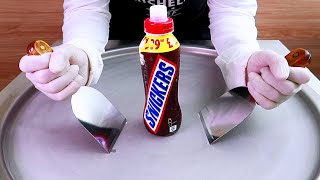 Snickers Milkshake drink ice cream rolls street food - ايس كريم رول سنيكرز