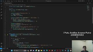 Penjelasan kode program insertion sort dalam bahasa java