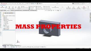 Solidworks beginners tutorial #42-Mass Properties in Hindi