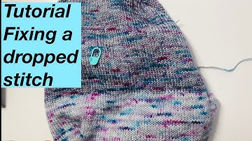 Knitting tutorial: Fixing a dropped stitch after binding off or a long way down