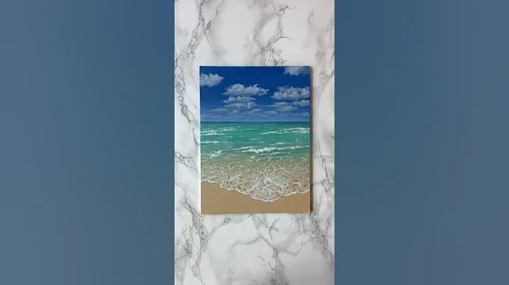 “Paradise Awaits“ Easy painting idea for beginners #paintingtutorial #art #seascape #beach thumbnail