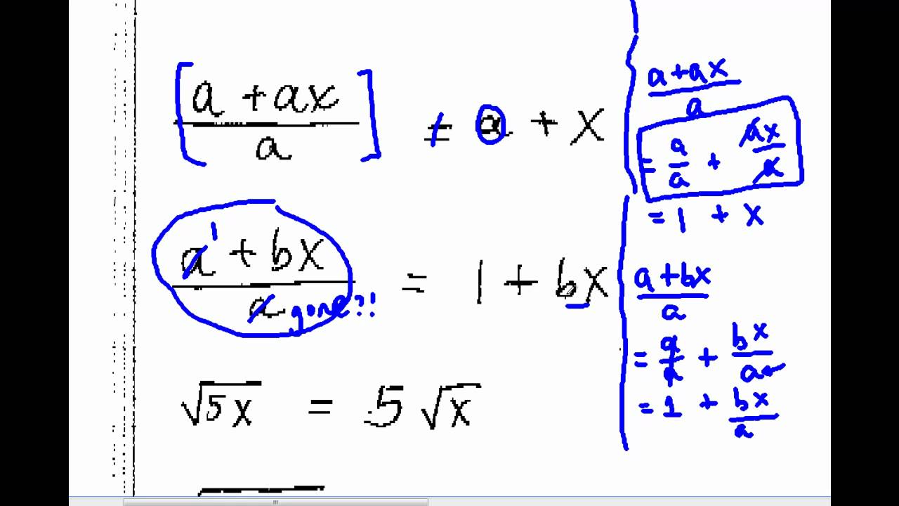 Fixing common algebra errors part 1 - YouTube