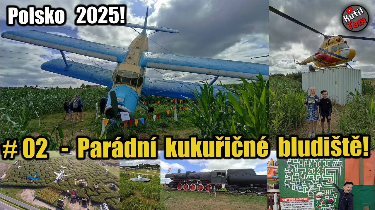 Polsko 2025 #02 Super bludiště v kukuřičném poli! Letadla, helikoptéra, monstertrucky, UFO!