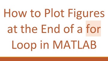 How to Plot Figures at the End of a for Loop in MATLAB