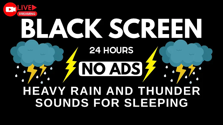 🔴 Heavy Rain and Thunder Sounds for Sleeping - Black Screen | Live Rain Thunder for Deep Sleep