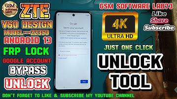 BOOM!! ZTE Nubia V60 FRP bypass || ZTE Nubia V60 design Z2350 Bypass FRP One Click with Unlock Tool