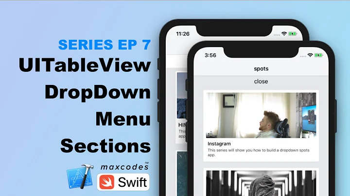 Drop Down UITableview Sections -  Advanced Auto Layout Animations with NSLayoutConstraint (ep. 7)