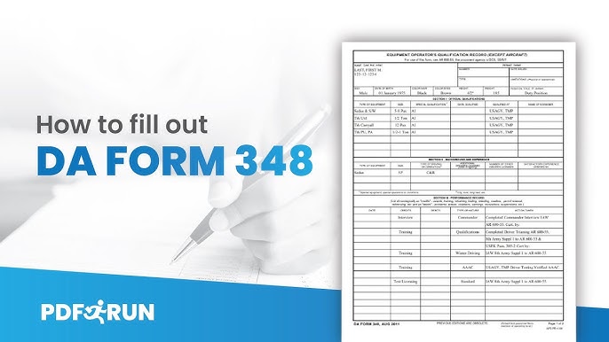 How to Fill Out DA Form 348 Online | PDFRun - YouTube da-form-5513-fill-out-key-control-register-and-inventory