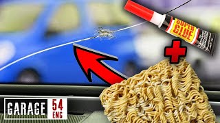 Can you repair a windshield with ''glass'' noodles?