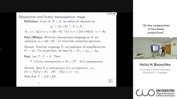 Seminarios CIO. Heinz Bauschke. On the composition of two linear projections
