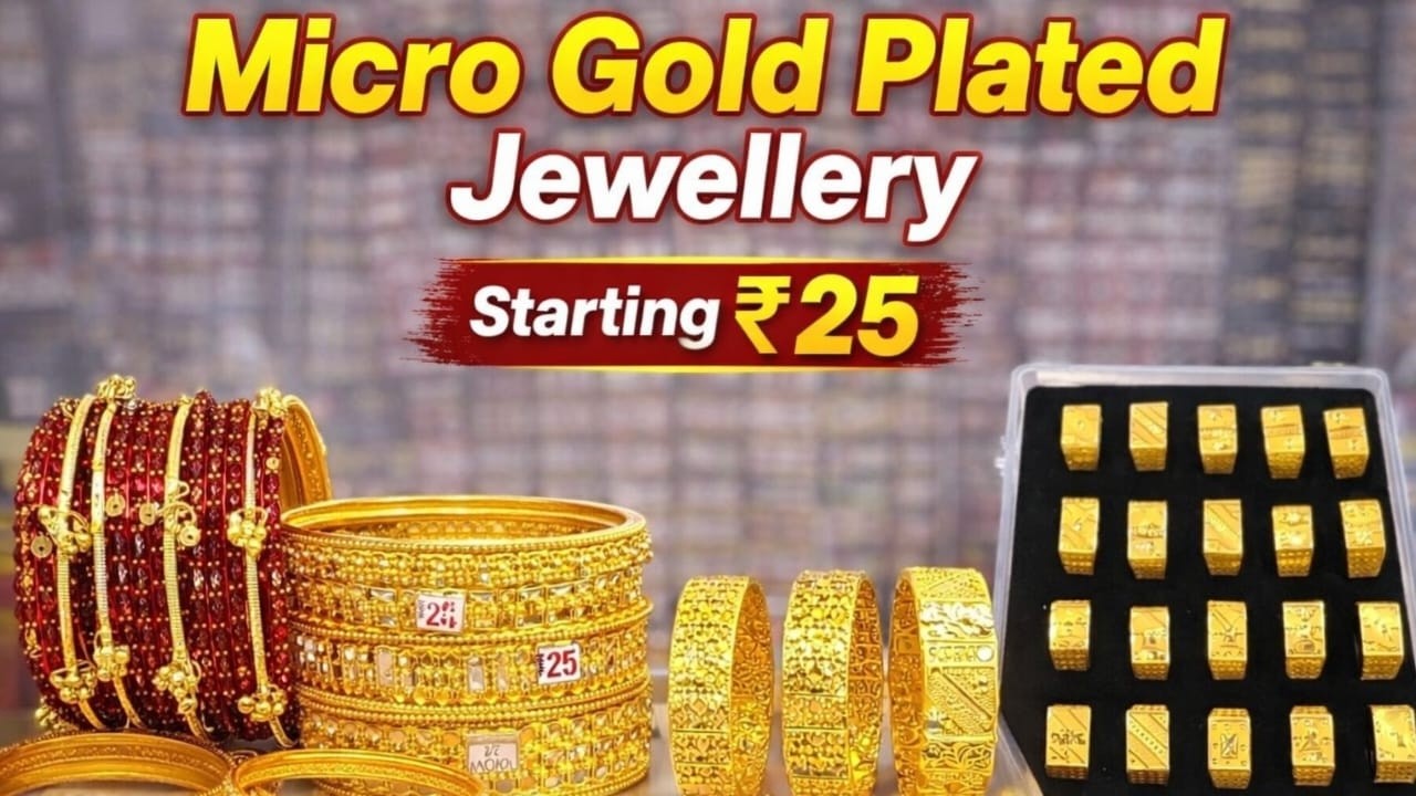 Mumbai Bhuleshwar Micro Plated Gold Jewellery Wholesale Market | Micro Gold Plated Bangles Wholesale