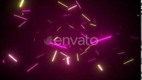 Infinite Flight in Space Among Fluorescent Neon Lamps | Motion Graphics - Envato elements