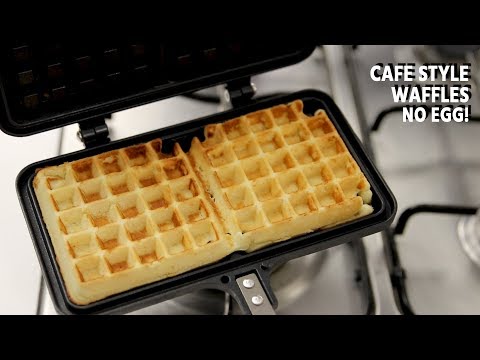 Waffle Recipe - Eggless Cafe Style NO EGG Waffles -