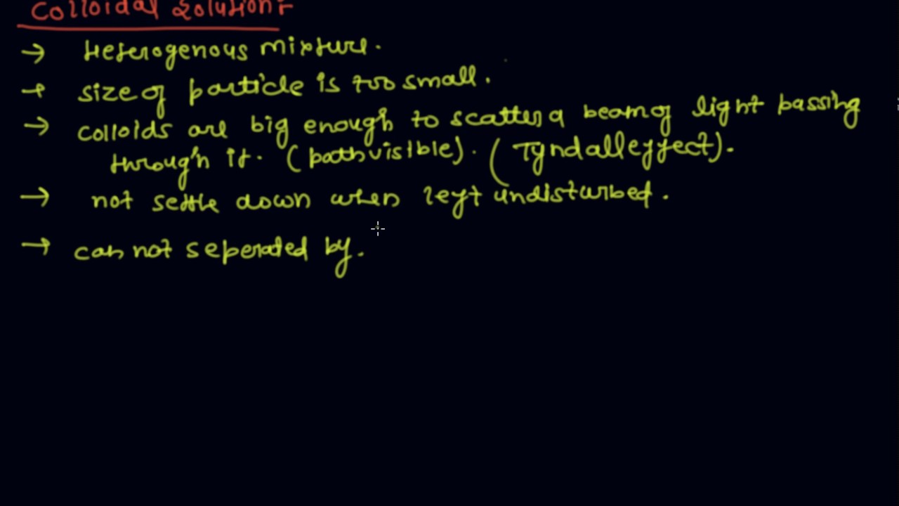 Suspension and Colloidal Solution Class 9 Chemistry Is Matter Around Us Pure YouTube