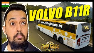 DANGEROUS VOLVO B11R BUS DRIVING ON INDIAN ROADS  EURO TRUCK SIMULATOR 2