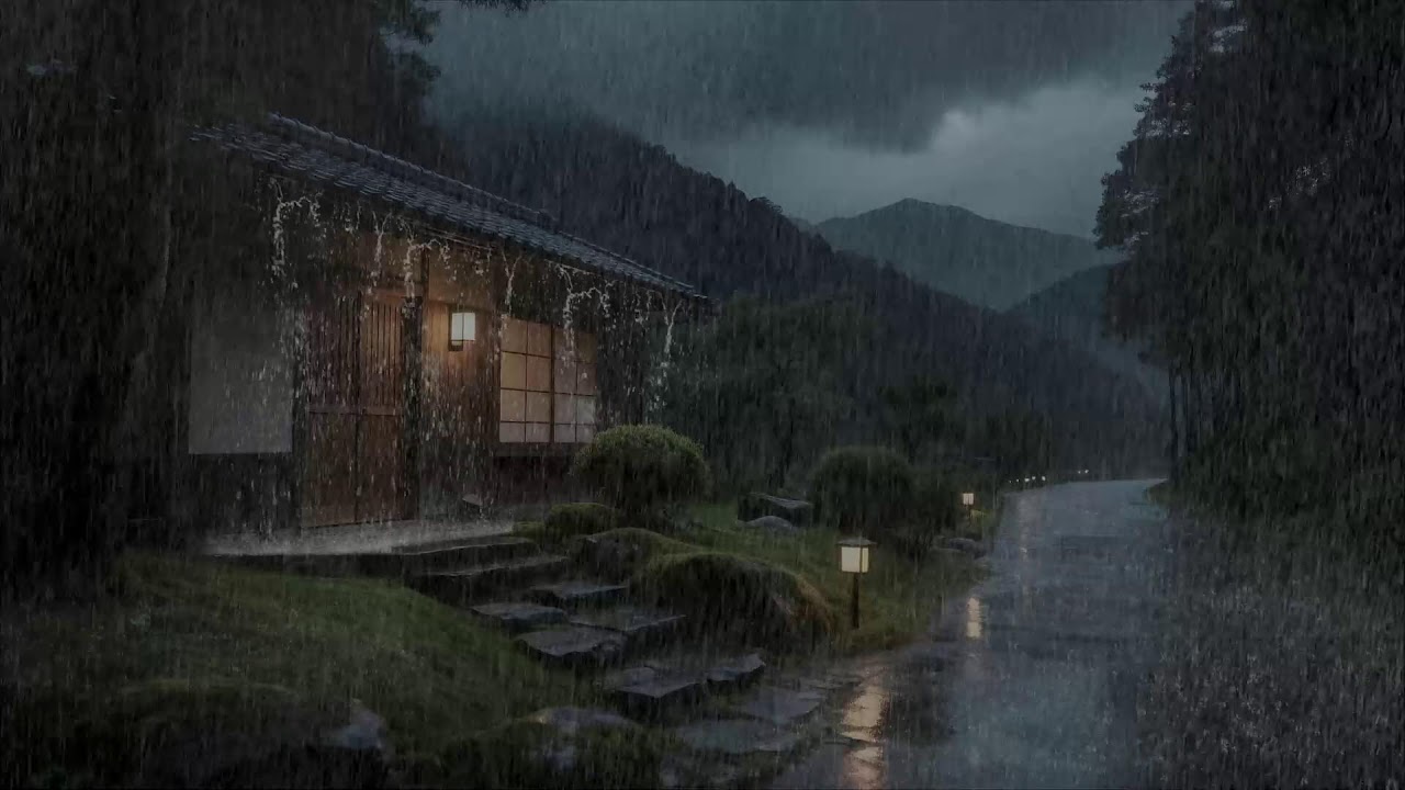 Find Serenity 🌧️ Rain Sounds on Countryside Cabin for Deep Sleep and Balance 🌙