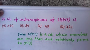 24 (MCQ) IIT JAM MATH (Isomorphism and Automorphism )