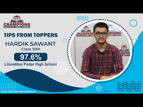 Champions Tips from Toppers | Hardik Sawant | Class 10th 97.6% | Lilavatibai Podar High School ICSE