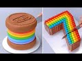 Decorao de bolos de chocolate  beautiful rainbow chocolate cake decorating ideas