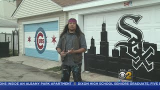 The Cubs/Sox Rivalry is Showcased On A Pair Of Neighboring Garages on Chicago's South Side