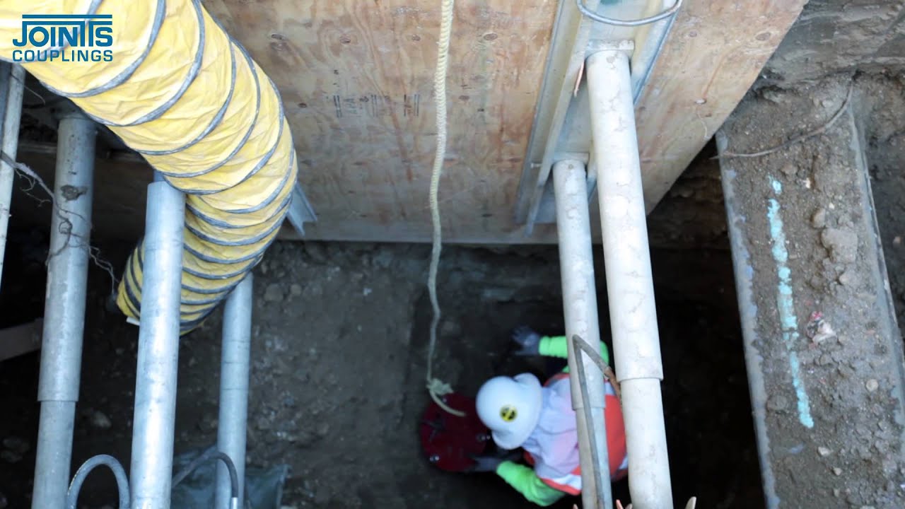 Joints Couplings Core Drilling 10" VCP with 8" Tap N Tee Install