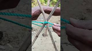 Secure Rope Knot for Crossing Poles #rope #knotting #outdoorskills