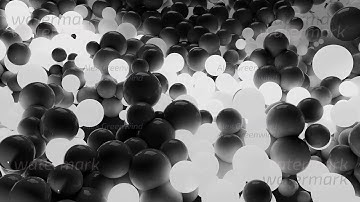 4k 3D seamless loop animation of beautiful gray and white small and large spheres or balls cover